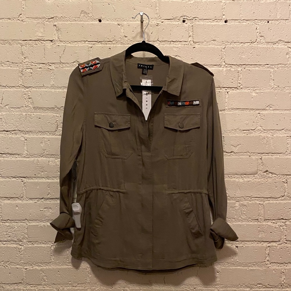 Tribal LS Zip Front Jacket w/ Beading